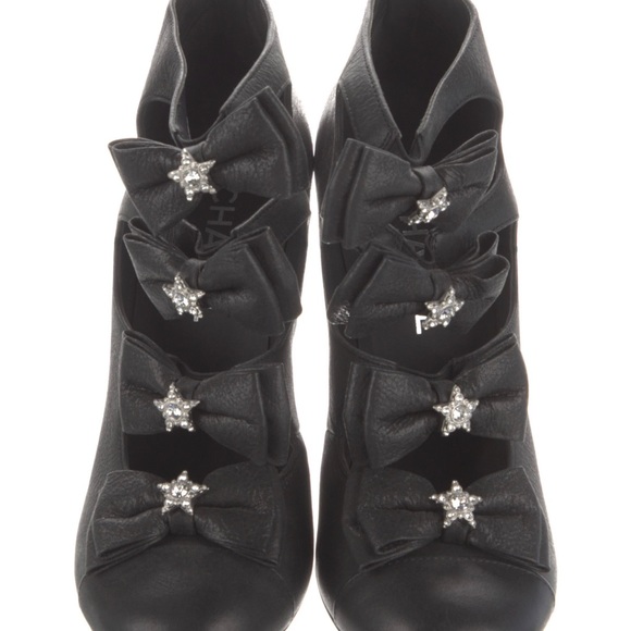 SHOES- Chanel Crystal Bow Cut Out Bootie - Picture 4 of 6